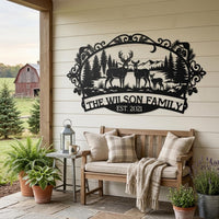 Personalized Deer Family Sign