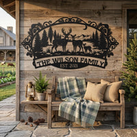 Personalized Deer Family Sign