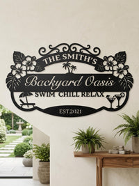 Personalized Backyard Oasis Sign