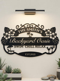 Personalized Backyard Oasis Sign