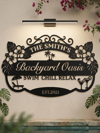 Personalized Backyard Oasis Sign