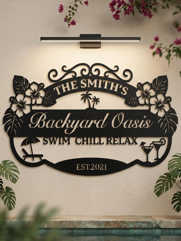 Personalized Backyard Oasis Sign