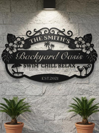 Personalized Backyard Oasis Sign