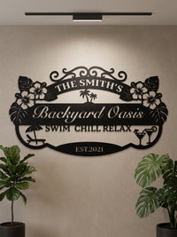 Personalized Backyard Oasis Sign