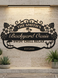 Personalized Backyard Oasis Sign