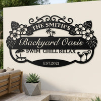 Personalized Backyard Oasis Sign