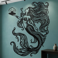 Elegant Mermaid Metal Wall Decor