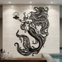 Elegant Mermaid Metal Wall Decor
