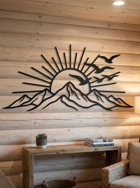 Majestic Mountain Sunrise Metal Wall Decor