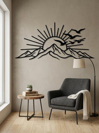 Majestic Mountain Sunrise Metal Wall Decor