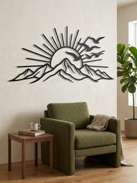 Majestic Mountain Sunrise Metal Wall Decor