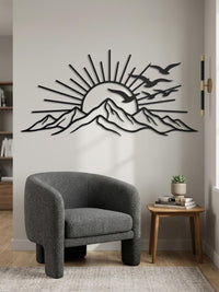 Majestic Mountain Sunrise Metal Wall Decor