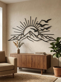 Majestic Mountain Sunrise Metal Wall Decor