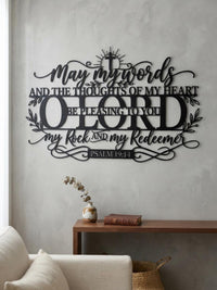 Psalm 19:14 Metal Wall Decor