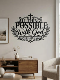 Matthew 19:26 Metal Wall Decor