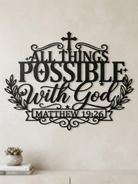 Matthew 19:26 Metal Wall Decor
