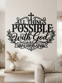 Matthew 19:26 Metal Wall Decor
