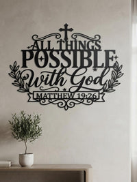 Matthew 19:26 Metal Wall Decor