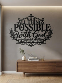 Matthew 19:26 Metal Wall Decor