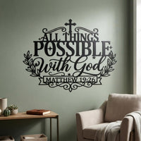 Matthew 19:26 Metal Wall Decor