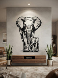 Large Elephant Metal Wall Decor