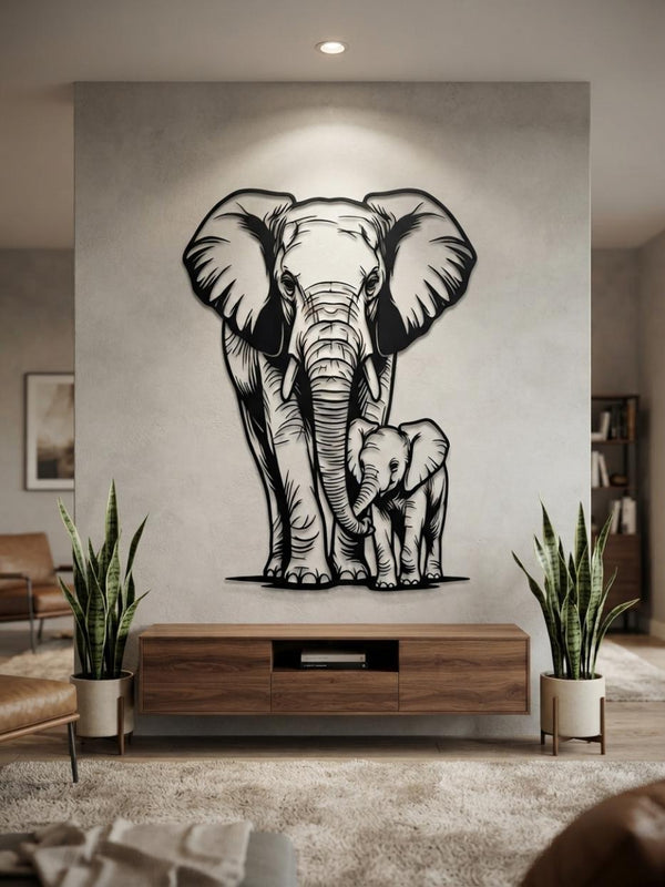Large Elephant Metal Wall Decor