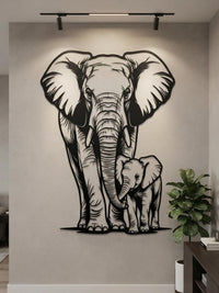 Large Elephant Metal Wall Decor