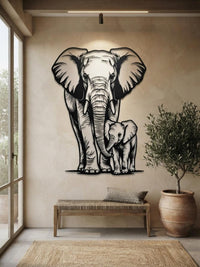 Large Elephant Metal Wall Decor