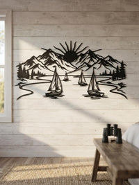 Mystic Sailboat in Lake Metal Wall Decor