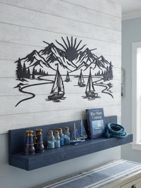 Mystic Sailboat in Lake Metal Wall Decor