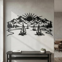 Mystic Sailboat in Lake Metal Wall Decor
