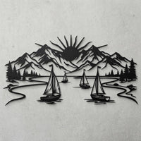 Mystic Sailboat in Lake Metal Wall Decor
