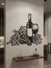 Wine Bottle Metal Wall Decor