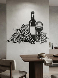 Wine Bottle Metal Wall Decor