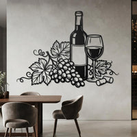 Wine Bottle Metal Wall Decor