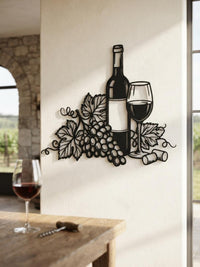 Wine Bottle Metal Wall Decor