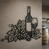 Wine Bottle Metal Wall Decor
