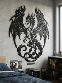 Majestic Dragon Metal Wall Decor