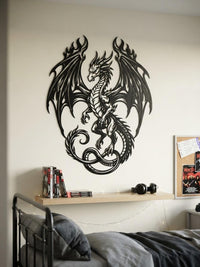Majestic Dragon Metal Wall Decor