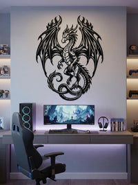 Majestic Dragon Metal Wall Decor