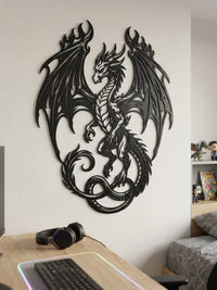 Majestic Dragon Metal Wall Decor