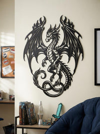 Majestic Dragon Metal Wall Decor