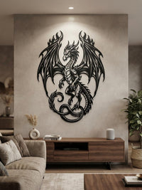 Majestic Dragon Metal Wall Decor