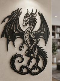Majestic Dragon Metal Wall Decor