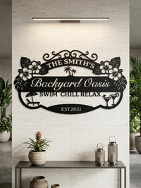 Personalized Backyard Oasis Sign
