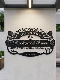 Personalized Backyard Oasis Sign