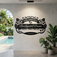 Personalized Backyard Oasis Sign