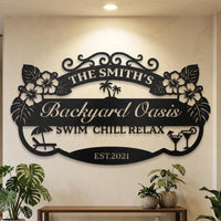 Personalized Backyard Oasis Sign
