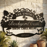 Personalized Backyard Oasis Sign