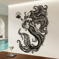 Elegant Mermaid Metal Wall Decor